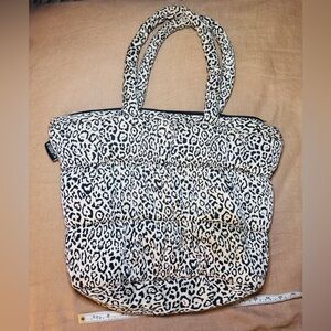 ZARA Leopard Print Quilted Pillowy Tote Bag